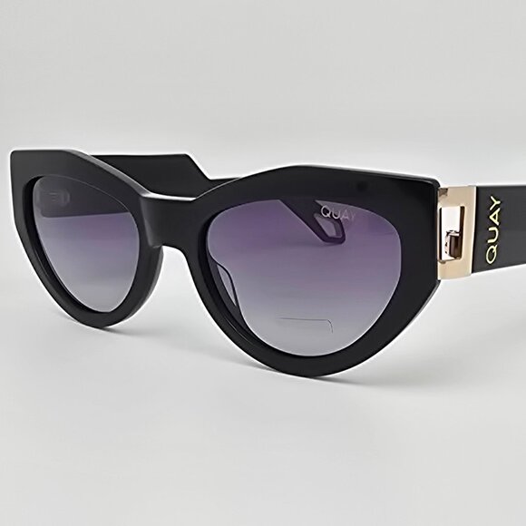 Quay Australia Mad Cute Black Frame Polarized Gradient Lens Cat Eye Sunglasses main image 10